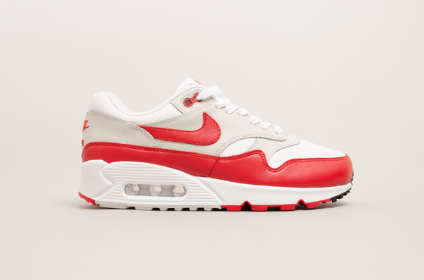 Nike Women's Air Max 90/1 ( White / Red / Grey ) AQ1273-100