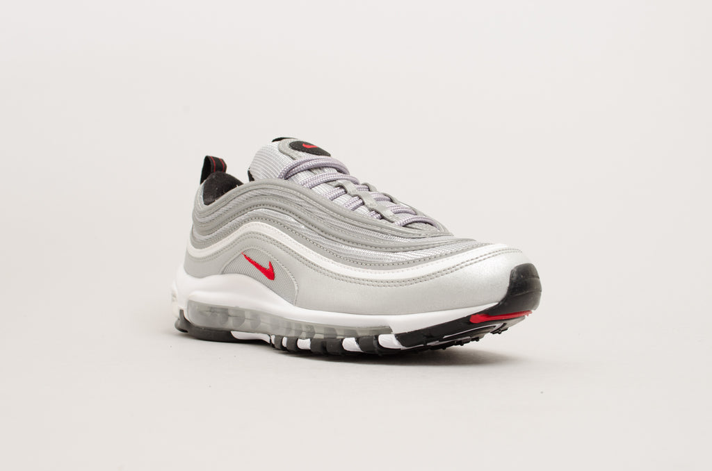 Nike Women's Air Max 97 OG Quickstrike "Silver Bullet" Metallic Silver/Varsity Red-Black-White 885691-001
