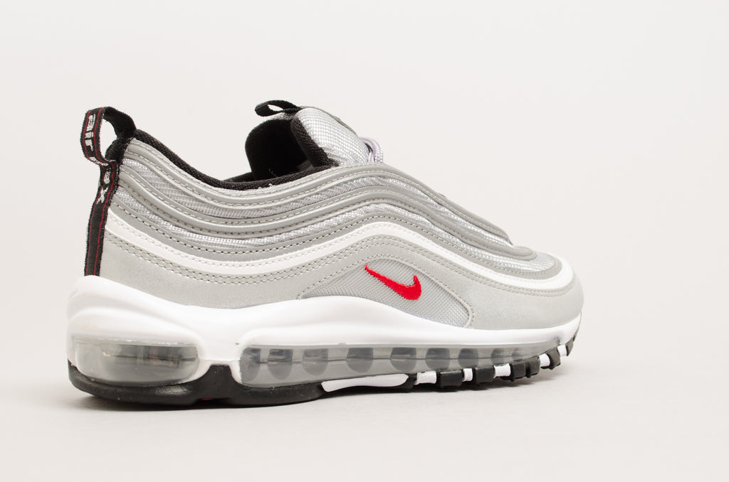 Nike Women's Air Max 97 OG Quickstrike "Silver Bullet" Metallic Silver/Varsity Red-Black-White 885691-001