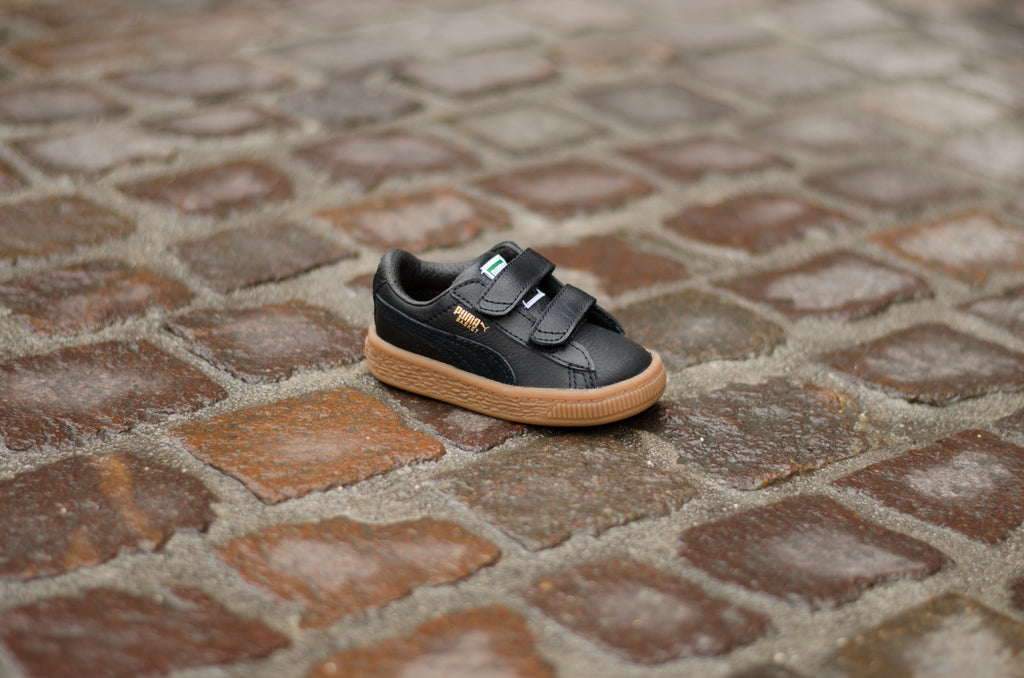 Puma Basket Classic Gum Deluxe V Infant Puma Black/Gum 365080-02