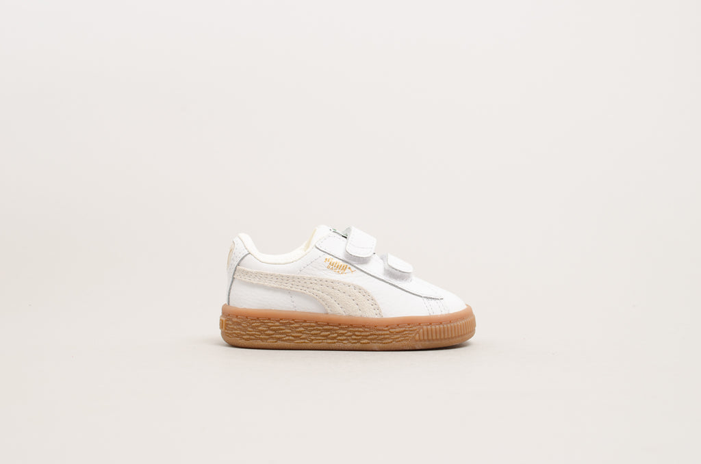 Puma Basket Classic Gum Deluxe V Infant Puma White/Gum 365080-01
