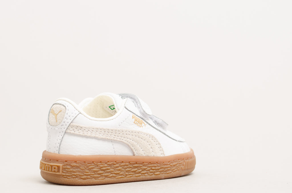 Puma Basket Classic Gum Deluxe V Infant Puma White/Gum 365080-01