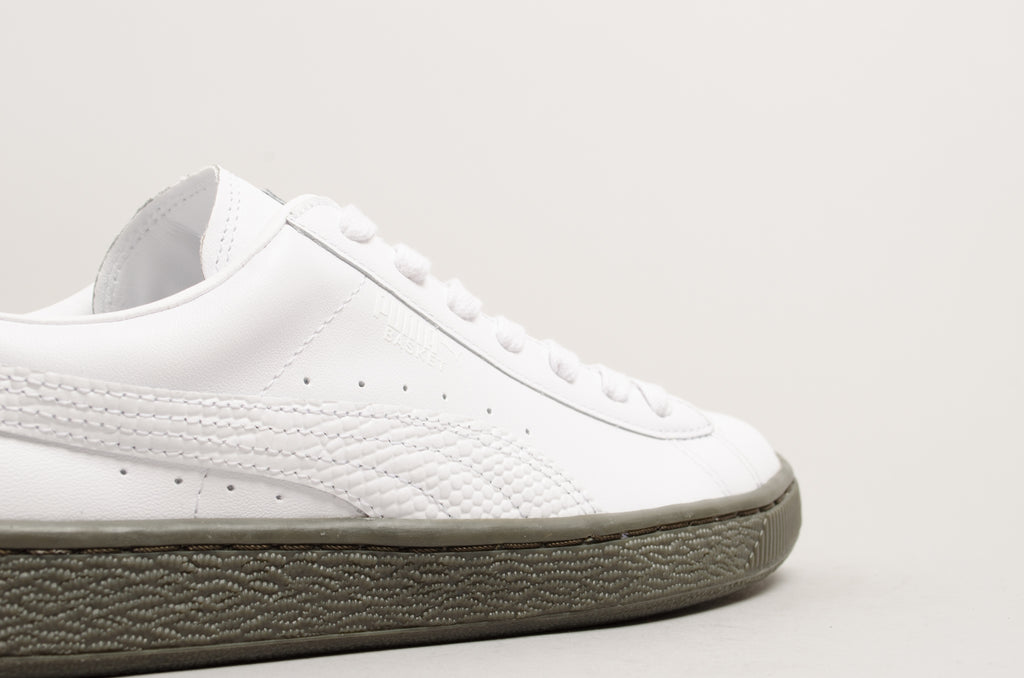Puma Basket RT White Olive 365616-01