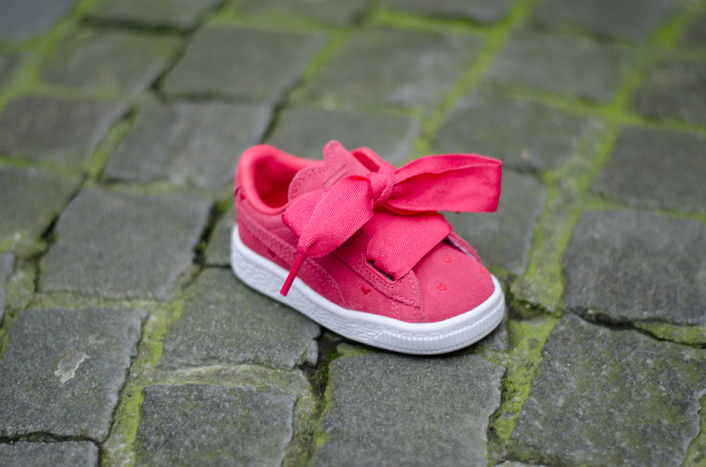 Puma Suede Heart Valentine Infants Pink/White 365137-01