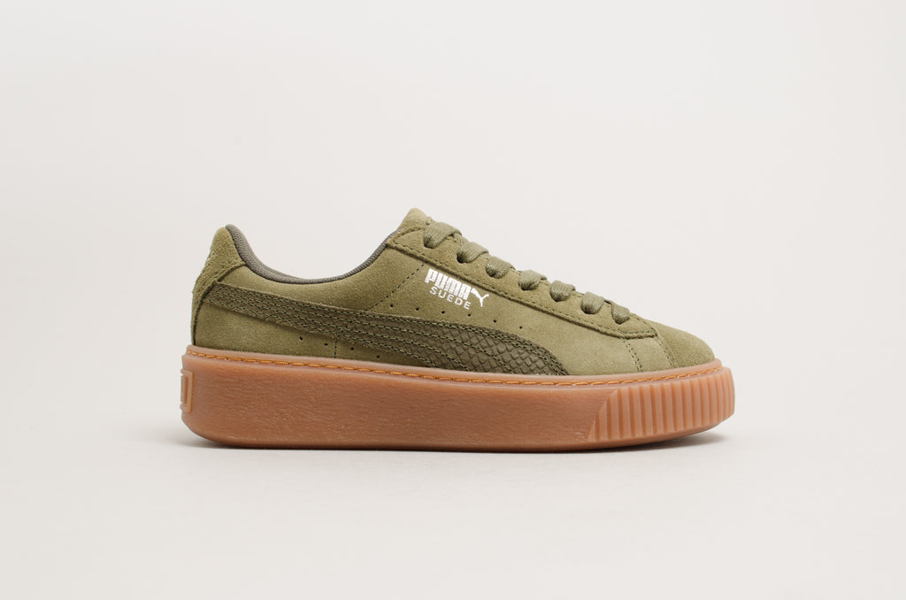 Puma Suede Platform Animal Olive Gum 365109-03