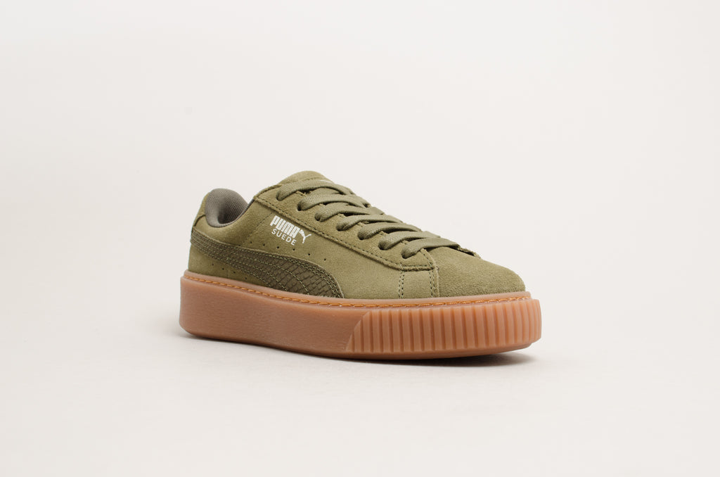 Puma Suede Platform Animal Olive Gum 365109-03