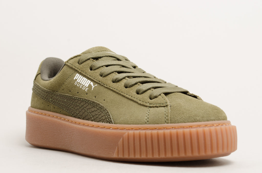 Puma Suede Platform Animal Olive Gum 365109-03