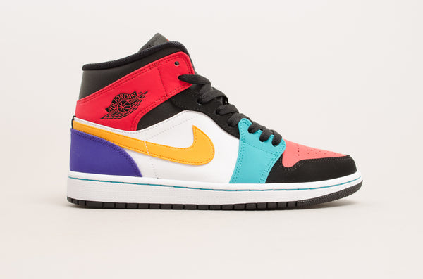 Sevensneakerstore.com Air Jordan 1 Mid Multicolor ( White / Red / Black / Green ) 554724-125