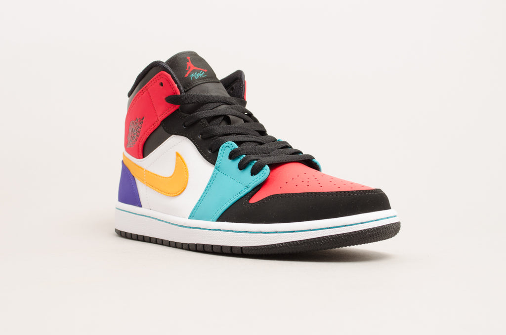 Sevensneakerstore.com Air Jordan 1 Mid Multicolor ( White / Red / Black / Green ) 554724-125