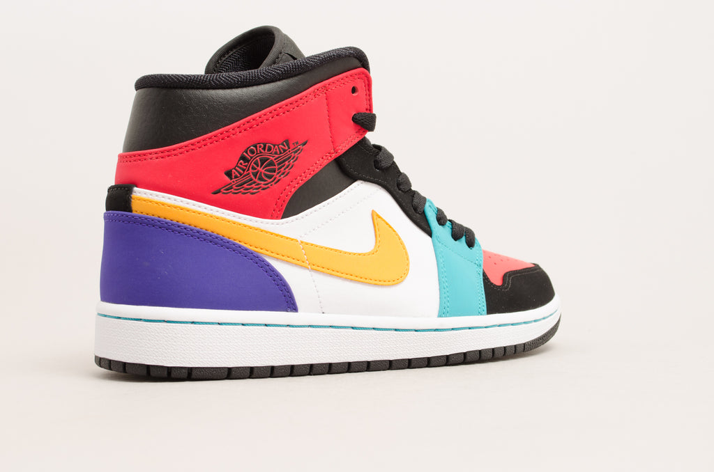 Sevensneakerstore.com Air Jordan 1 Mid Multicolor ( White / Red / Black / Green ) 554724-125