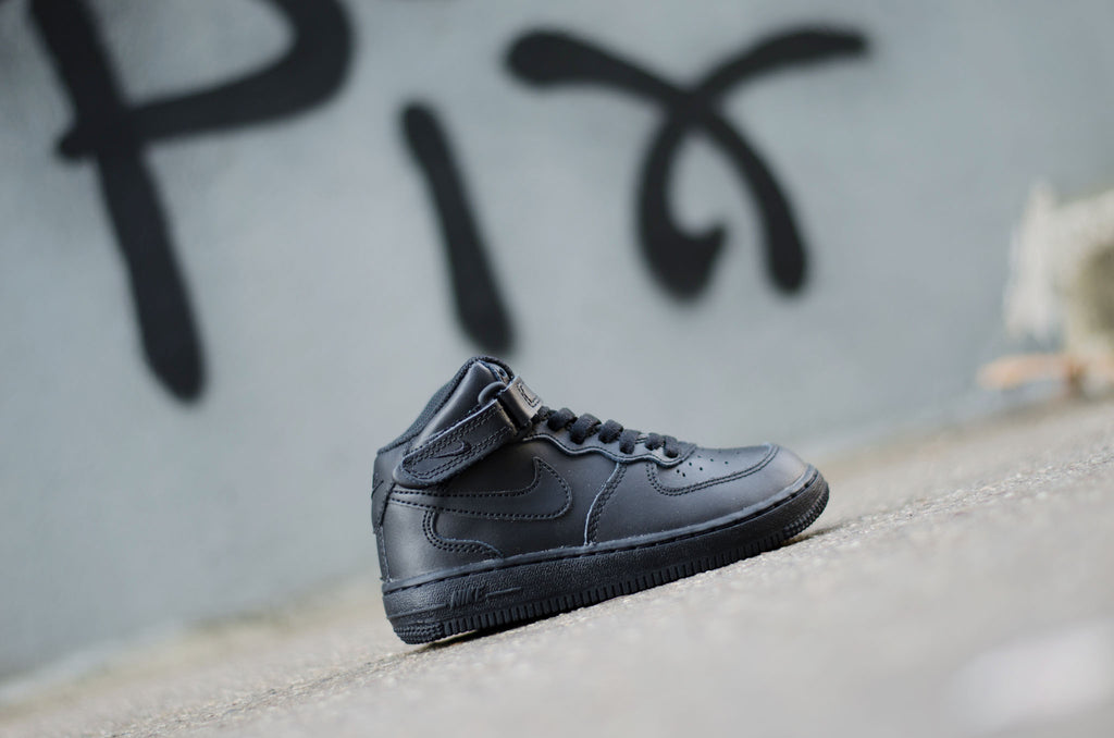 Sevensneakerstore.com Nike Force 1 Mid ( PS ) Black / Black 314196-004