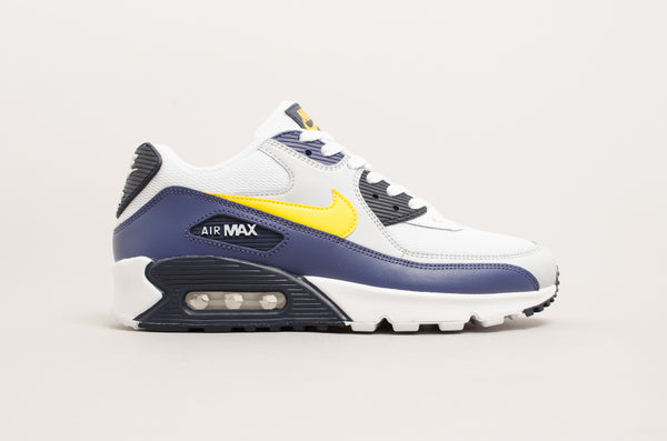 Nike Air Max 90 Essential ( White / Tour Yellow - Blue ) AJ1285-101
