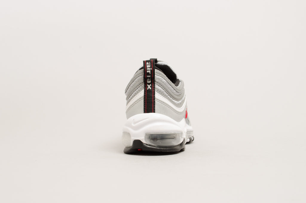 Nike Women's Air Max 97 OG Quickstrike "Silver Bullet" Metallic Silver/Varsity Red-Black-White 885691-001