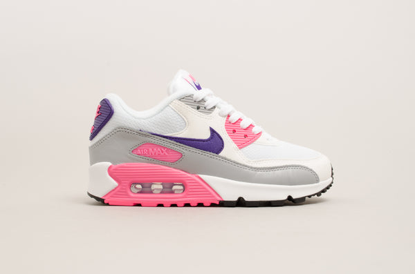 Nike Women's Air Max 90 ( White / Court Purple / Laser Pink ) 325213-136